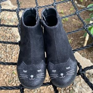 H&M toddler size 9 black glitter/suede cat  boots